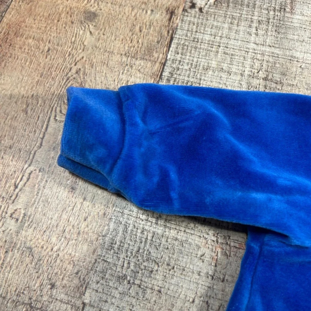 Vintage 70s Little Me by Lois Baby Bunting Sleep Sack Blue Velour Christmas USA